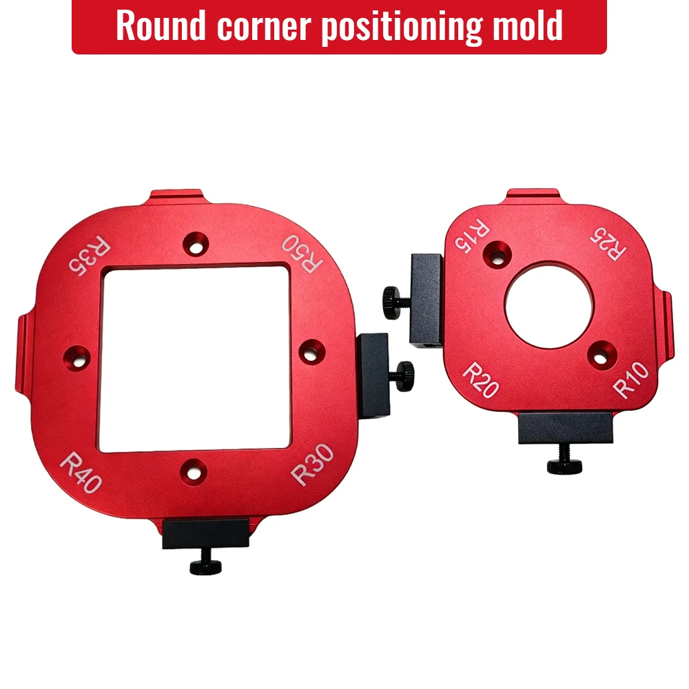 TUNGFULL Woodworking Corner Radius Jig Aluminum Alloy Round Arc Template Router Guide for Wood Board Arc Cutting