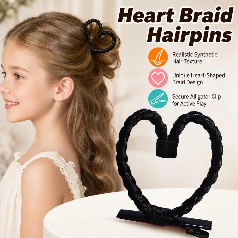 1/2pcs Love Braid Children's Wig Women's Simulated Hair Silk Love Braid Headwear Ancient Han Costume Fried Dough Twists Braid