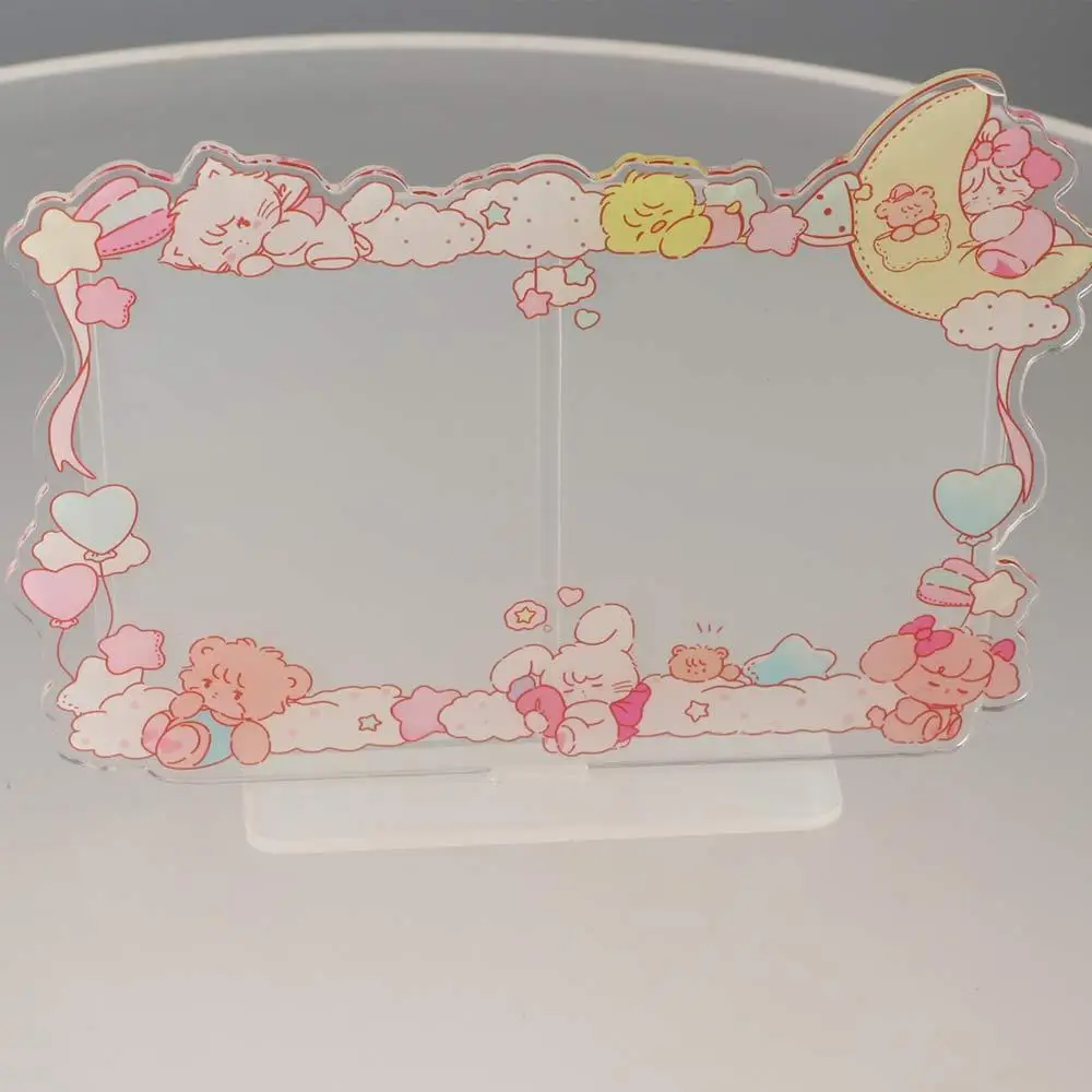

Kawaii прозрачная подставка для карточек Idol, водонепроницаемый пылезащитный защитный чехол для карт, акриловые корейские фоторамки, декор комнаты