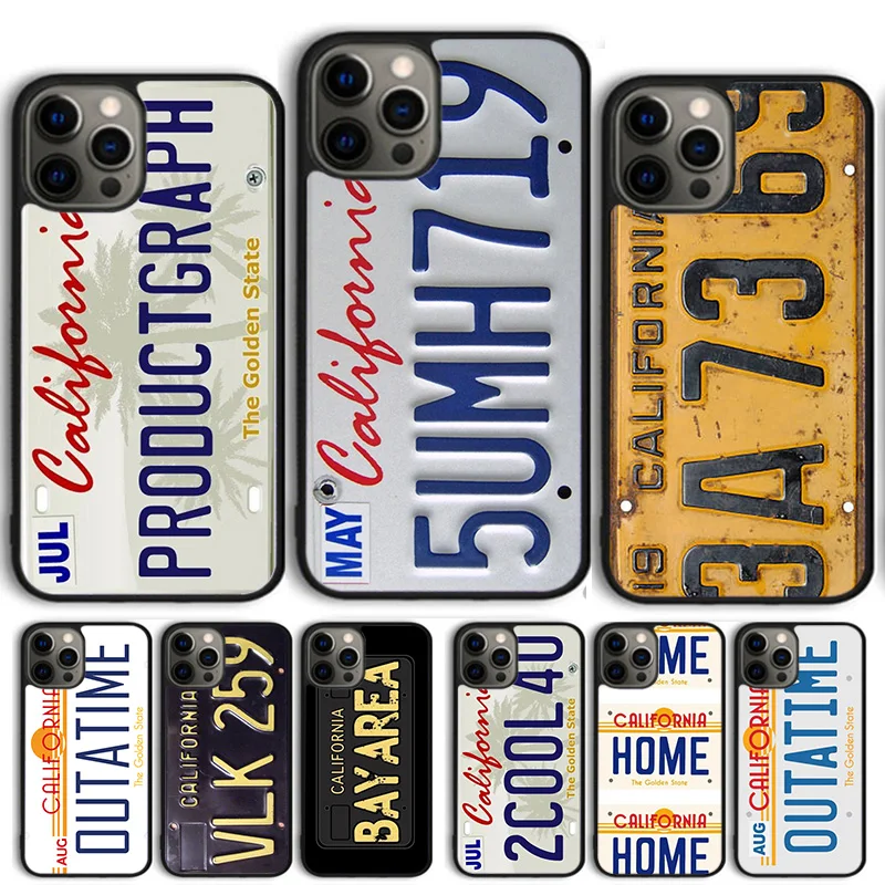 PLATE LICENSE CALIFORNIA Phone Case Cover For iPhone 15 16 14 13 12 Pro Max mini 11 Pro Max XS X XR Plus Coque Shell