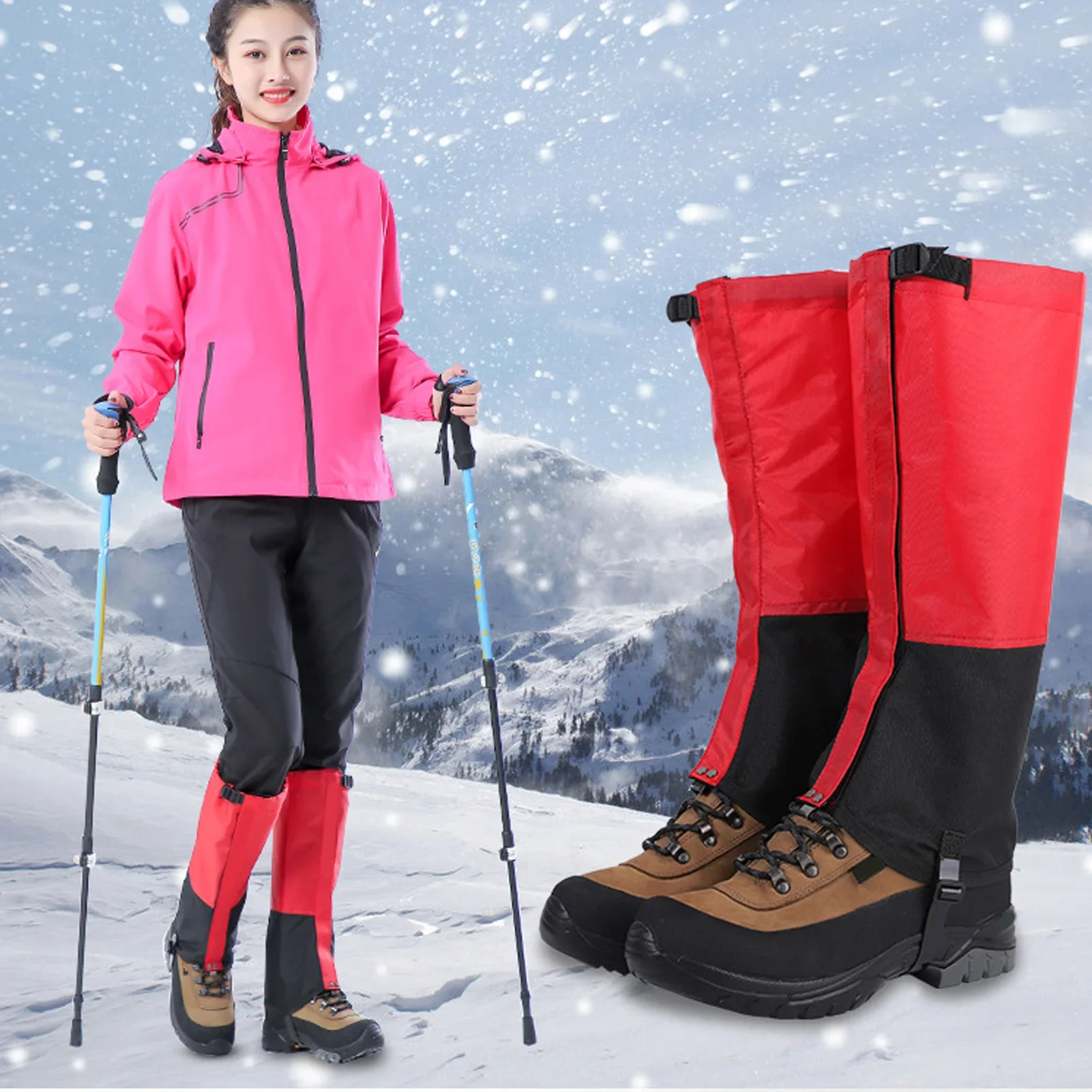 Leg Hiking Gaiters Waterproof Snow Boot Guard Snow Boot Gaiters Lightweight Breathable for Men Women Mountain Climbing