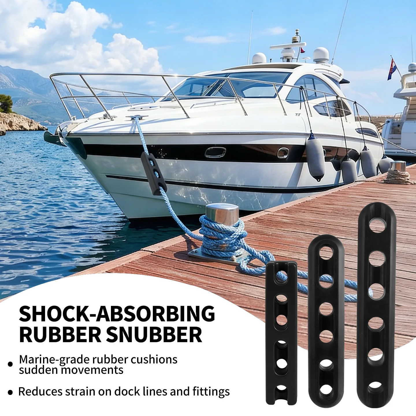 Marine wharf cable damper, mooring cable shock absorber EPDM elastic cable mooring hull hardware accessories