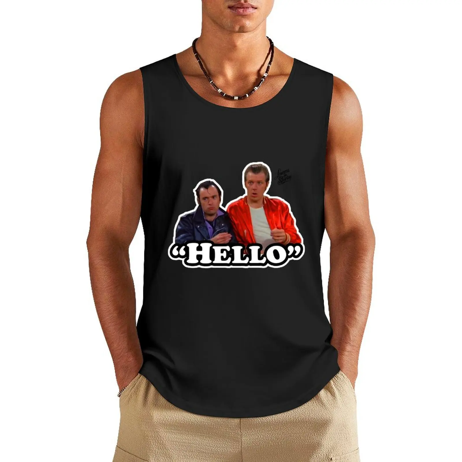 

Hello Lenny and Squiggy Retro Laverne and Shirley 70s Tank Top tops sleeveless tshirts for men Men's t-shirts t-shirts man