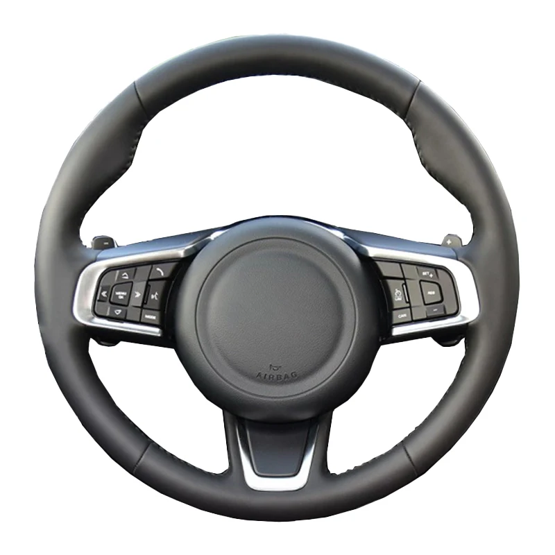 

Car Steering Wheel Cover For Jaguar XFL XE XJL F-PACE XKR Customize DIY Steering Wrap Microfiber Leather Hand Sewing