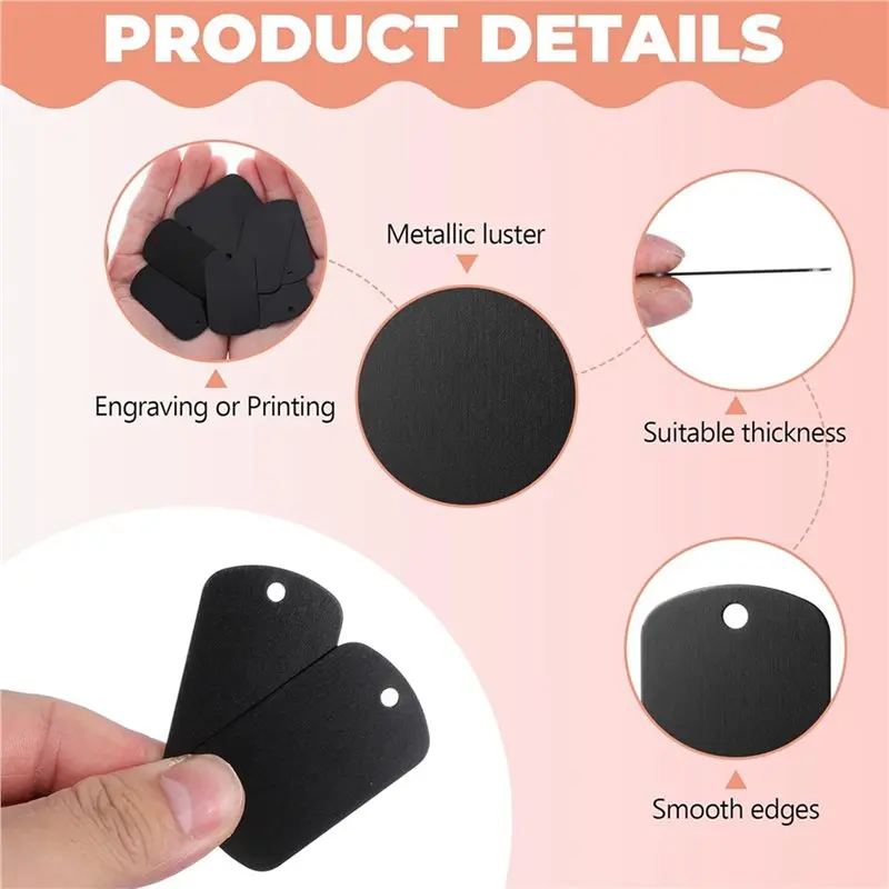 QWE-Aluminum Stamping Blanks Engraving Blank Tags 500 Pack, Laser Engraving Blanks Tags, Metal Business Card, DIY Projects