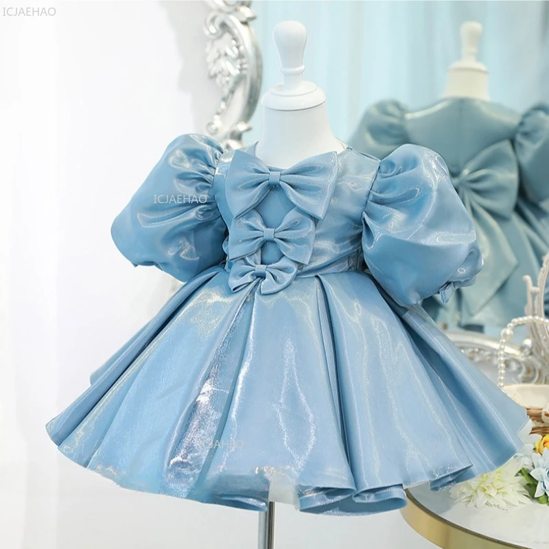 Kids Princess Party Gown Flower Girl Wedding Celebration Children Formal Wear Costume Dress for Birthday Host Pageant Evening
