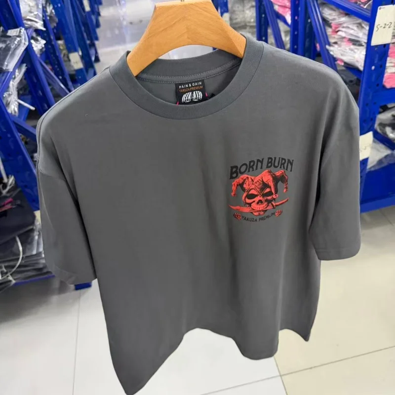 

High-Quality Red Printed Hip-Hop Summer Men's & Women's Round-Neck Casual Oversized Yakuza Premium T-Shirt, High-End T-Shirt