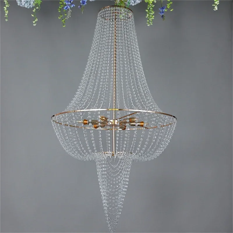 

Modern Gold Color Round Chandeliers Romantic Wedding Stage Backdrop Lamp E14 Holder pendant chandelier pendant chandelier