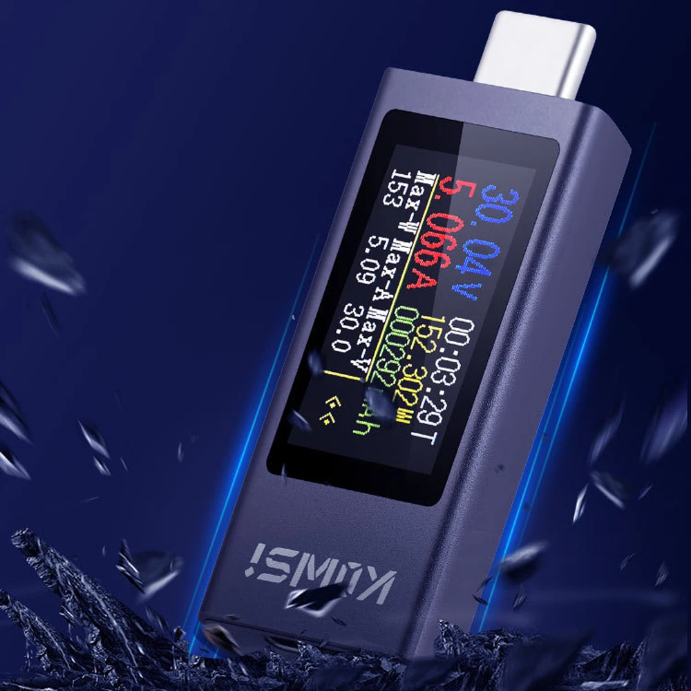 KWS-2303C Type-c Multi-function Digital Display DC Voltage Ammeter Power Meter Cell Phone Charging Tester DC 4-30V 0-12A