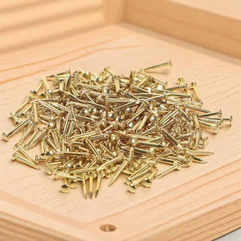 

200pcs 8Mm Furniture Accesories Nails Round Head For Furniture Hinges Decorative Boxes Craft Projects Diy Hardware Fasteners