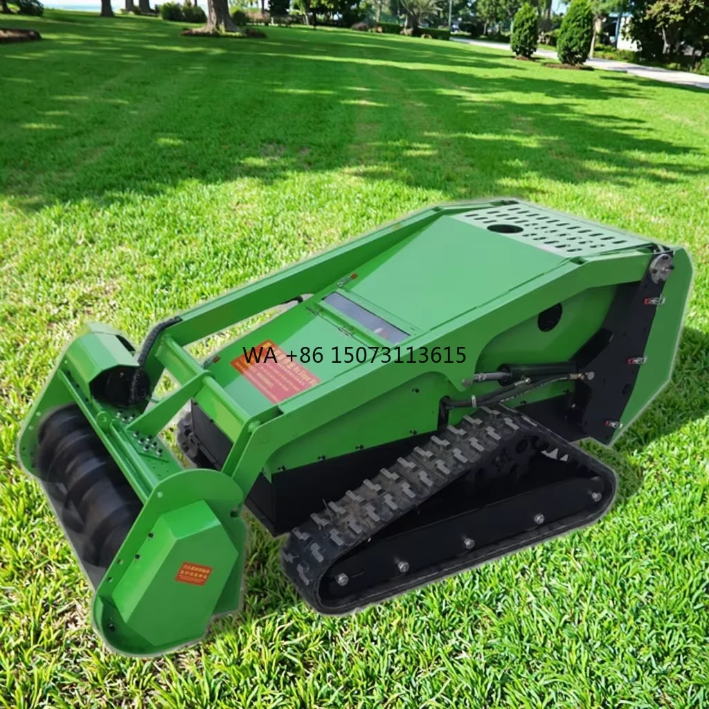 

Self-Propelled Lawn Mower, Automatic Robotic Weeder Robot with Remote Control | All-Terrain Crawler Tracks for Garden Reclamatio