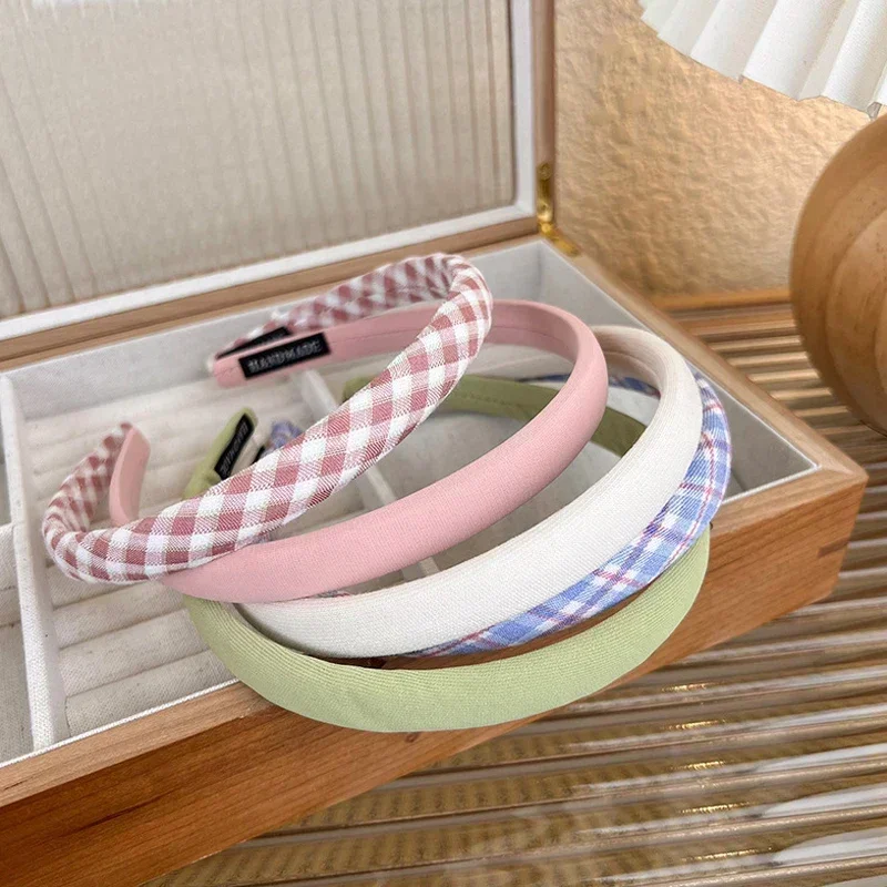 

Retro Solid Plaid Headband Hair Bands Hairband Hoop for Women Makeup Face Wash Hair Hoop Fashion Hair Accessories