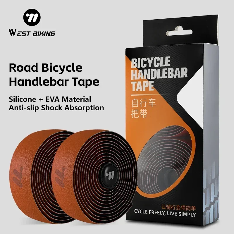WEST BIKING Bicycle Handlebar Tape Non-Slip Shock Absorbing Belt Ultralight Silicone Gel Cycling Strap MTB Road Bike Accessories - view 4