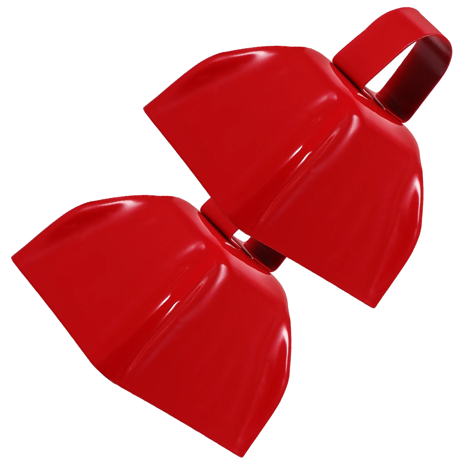

2pcs Square Cow Bell Red 3 Inch Metal Cowbells Rust Resistant Durable Clear Sound for Football Sporting Events Farm Bells