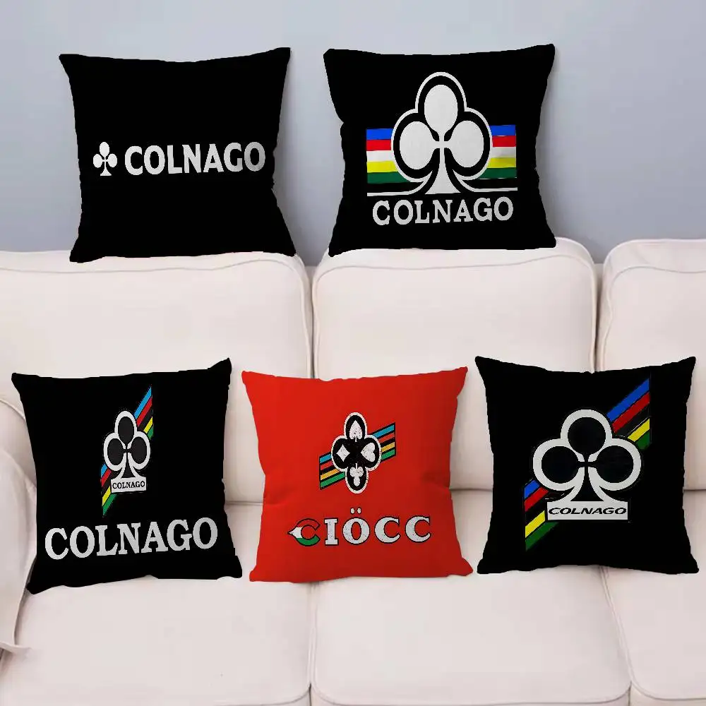 Fashion Cyclings C-Colnagos Pillow Covers Cartoon Sofa Decorative Home Double-sided Printing Short Plush Cute Cushion Cover