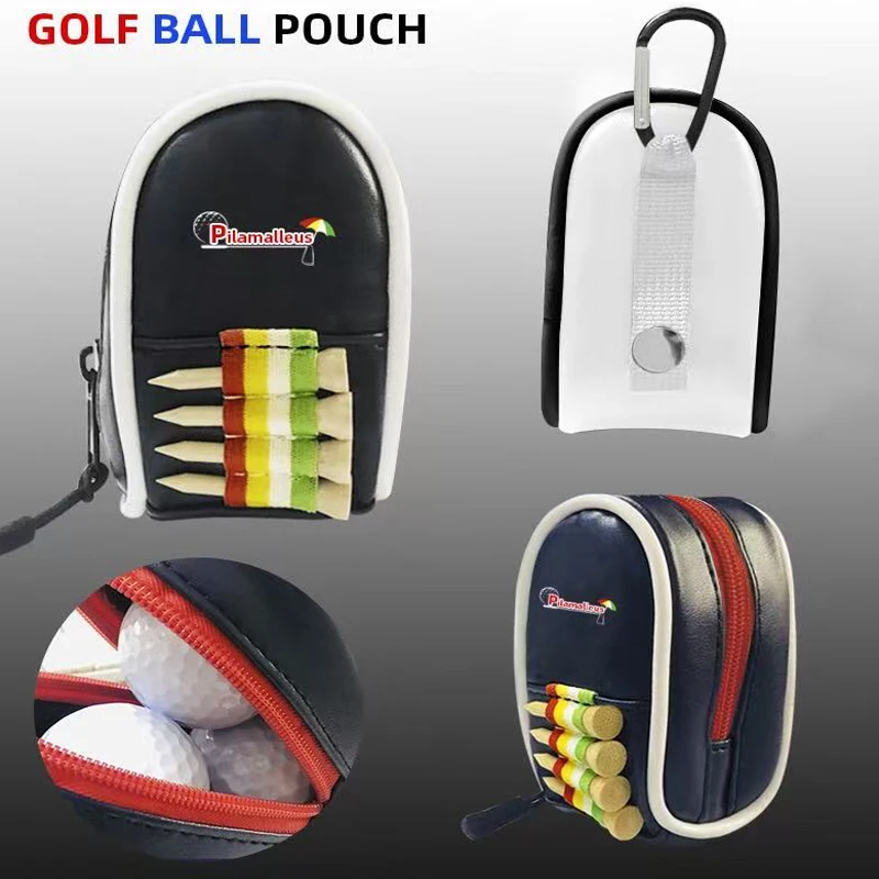 

Поясная сумка для мяча для гольфа из искусственной кожи для улицы, вмещает 3 мяча для гольфа, аксессуары для гольфа, сумка для мяча для гольфа