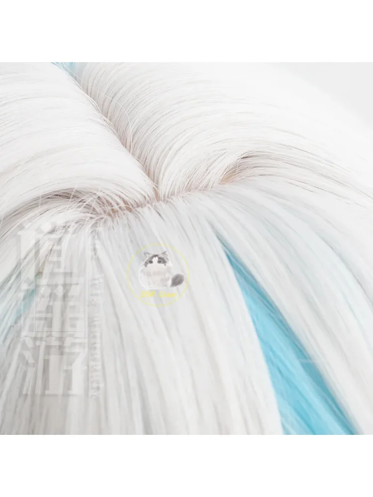 جديد ❤ 2025 جينشين تأثير Focalors Furina فضي أبيض أزرق شعر مستعار أنيمي تأثيري الباروكات مقاومة للحرارة S ☆ ☆ ☆