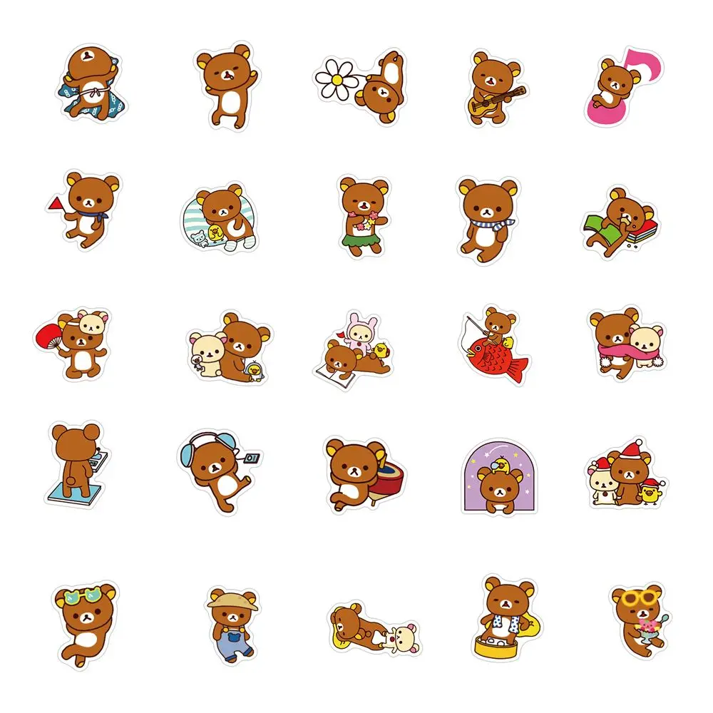 Self-Adhesive Skateboard Animal Sticker Decor Graffiti Stickers Rilakkuma Stickers Cartoon Bear Sticker DIY Scrapbooking