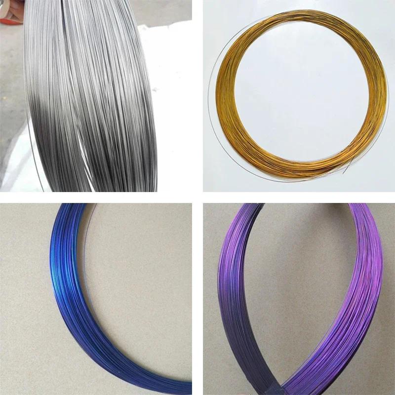 

2M silver blue purple gold Nitinol Wire Chromel 0.6-1.5mm Nickel Titanium Shape Memory Hyperelastic Alloys Elastic NiTi