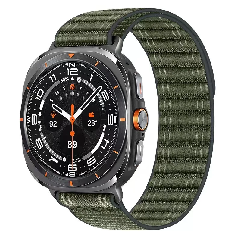 Nylon-Schlaufenarmband für Samsung Galaxy Watch Ultra 47mm, offizielles Wellenmuster-Stoffarmband, Armband für Galaxy Watch 8 Ultra, Correa