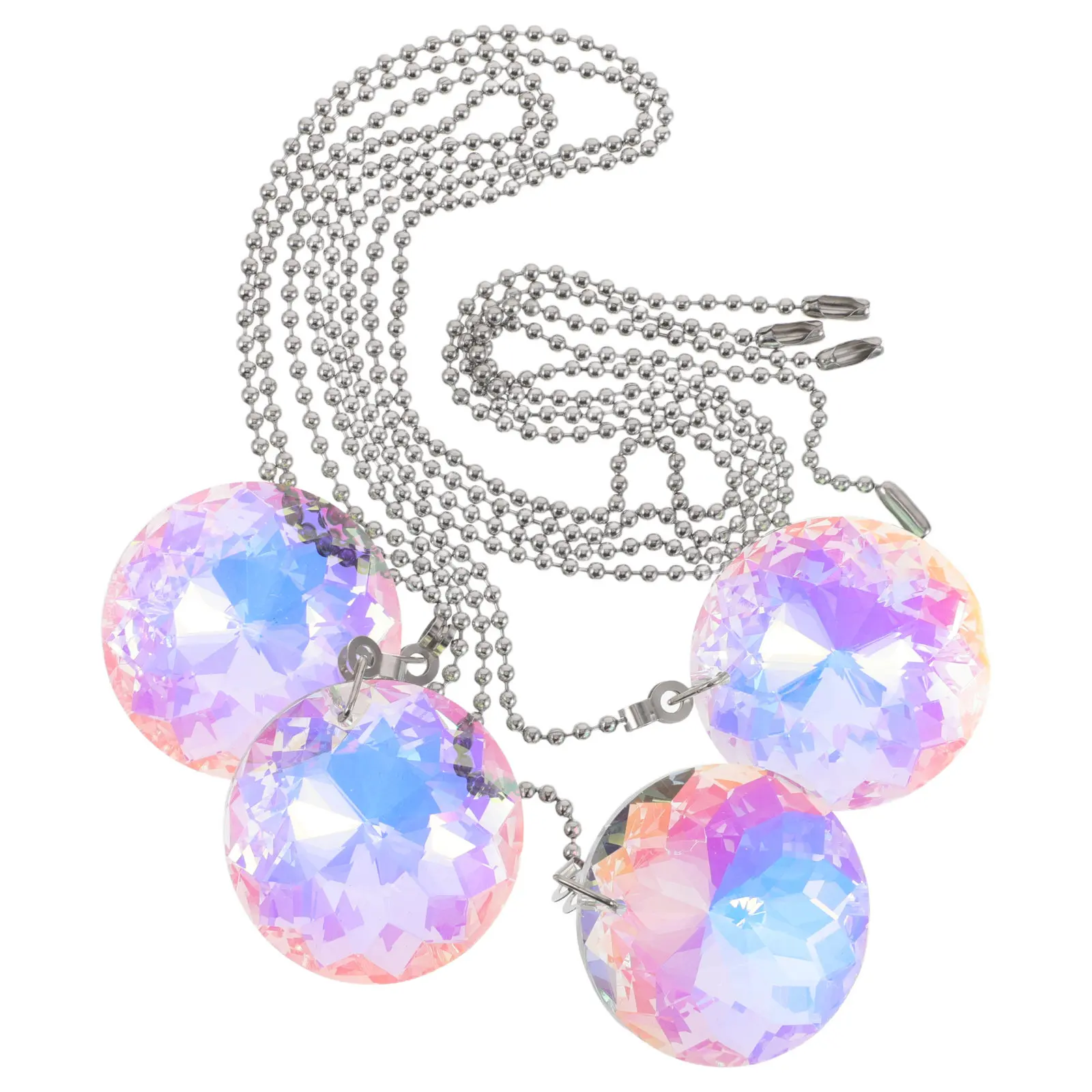 4Pcs Crystal Ceiling Fan Pull Chains Elegant Water Drop Pendant Decorative Chain Ornaments Light Fixtures Lamps Extension Cord
