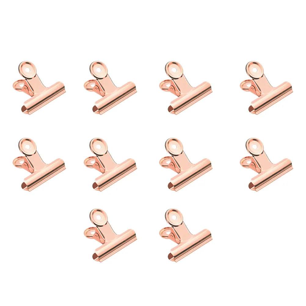 10Pcs Multifunctional Metal Grip Clips Flat Surface Design File Binder Clamps for Receipts Artwork Reminders Recipes Stationery