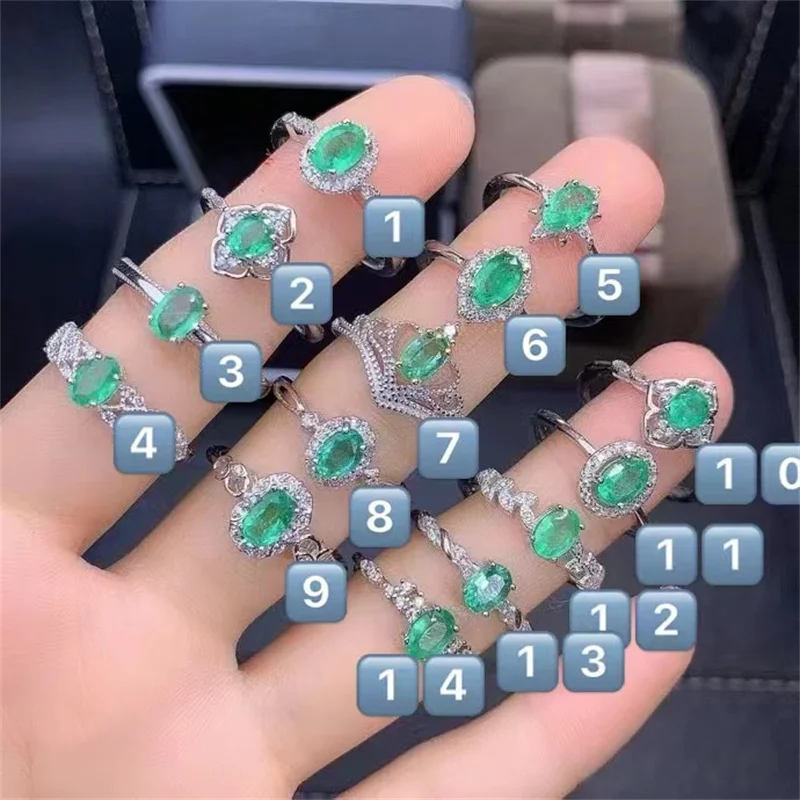 

Оригинальное изысканное настоящее подлинное кольцо с натуральным изумрудом для женщин, серебро 925 пробы с сертификатом