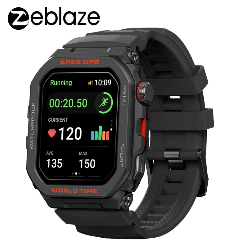 

Oryginalny Zeblaze Ares GPS Inteligentny zegarek Wbudowany Alexa i GPS Bluetooth Telefonne połączenia Smartwatch Tętno SpO2 Śledzenie fitness