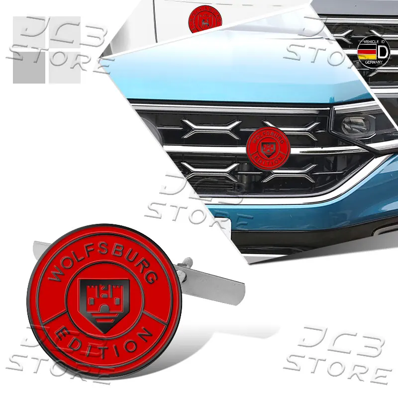 وولفسبورغ طبعة شعار شعار سيارة الجبهة شواء ثلاثية الأبعاد ملصق معدني الجسم الخلفي الجذع شارة لشركة فولكس فاجن جولف MK3 MK4 MK5 باسات جيتا بولو #4