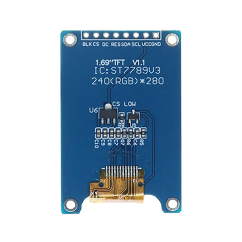 Modul Layar TFT Warna 1,69 Inci 1,69 Inci Layar LED LCD IPS HD Antarmuka SPI 240X280