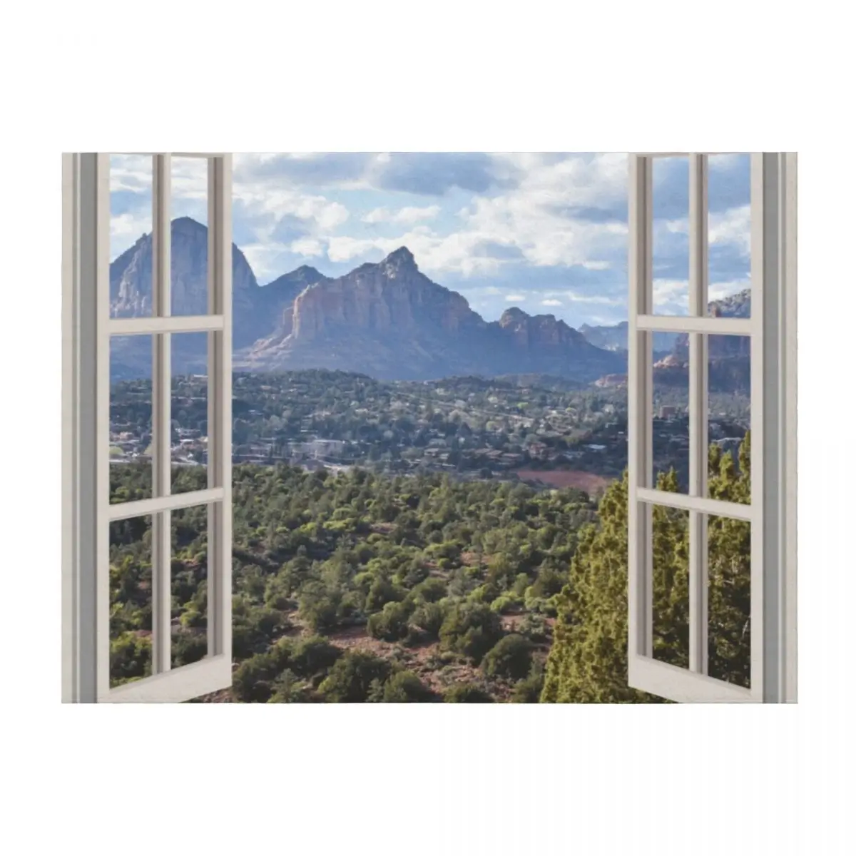 

Sedona Mountain Window View Throw Blanket Blankets For Baby For Decorative Sofa Luxury warm for winter Blankets