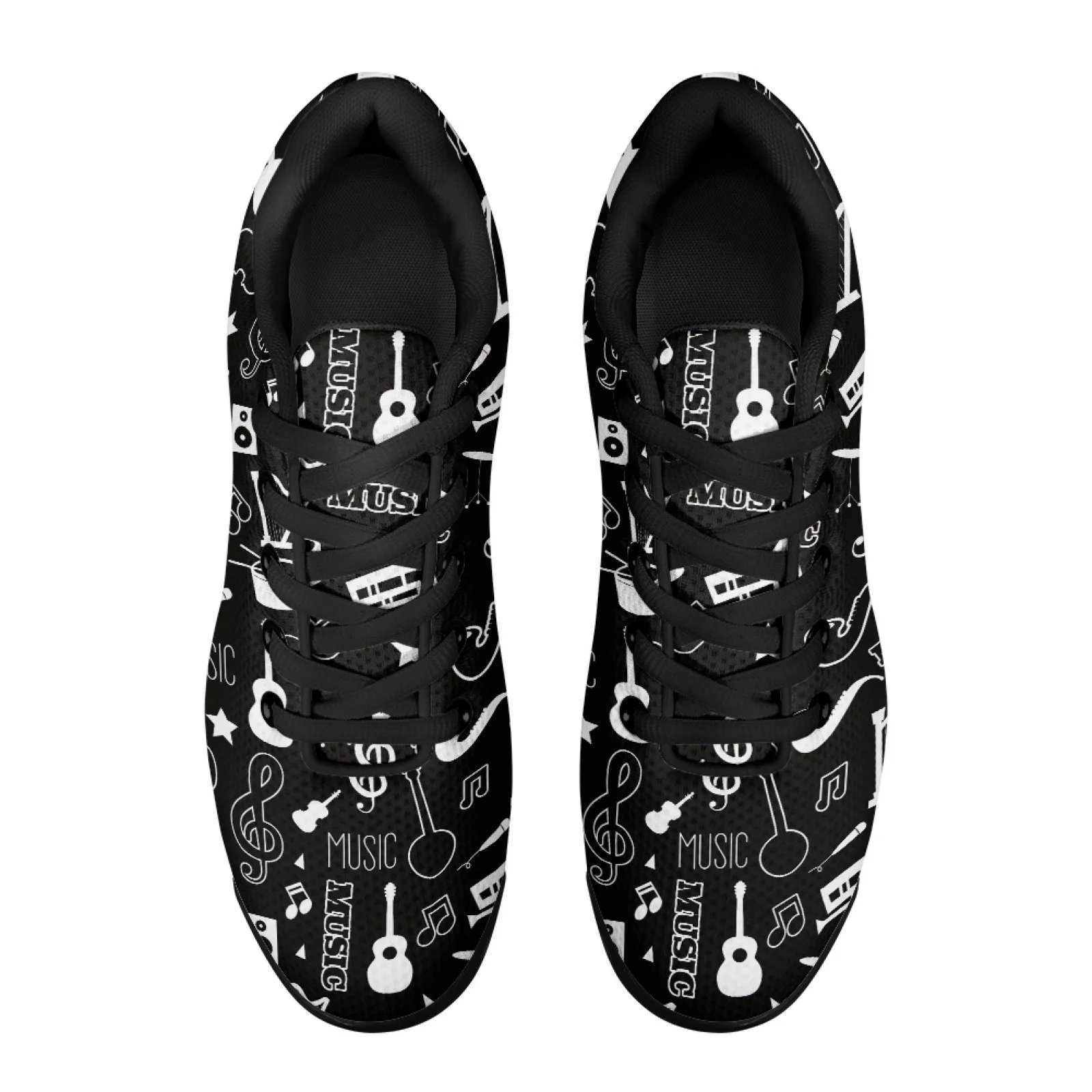 PENSTROLL Music notes Air Running Shoes Mesh Air Cushion Sneaker Breathable Lace-up Sneakers for Mens