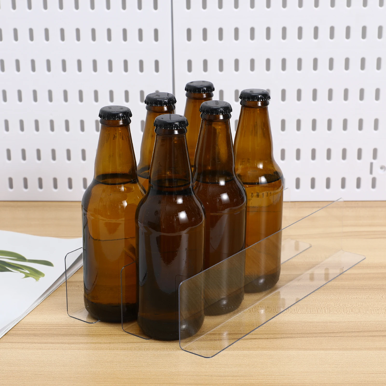 

6pcs L Shaped Isolation Board 28cm x 6cm Clear Shelf Dividers Supermarket Cabinet Blocker Transparent Closet Separator for Home
