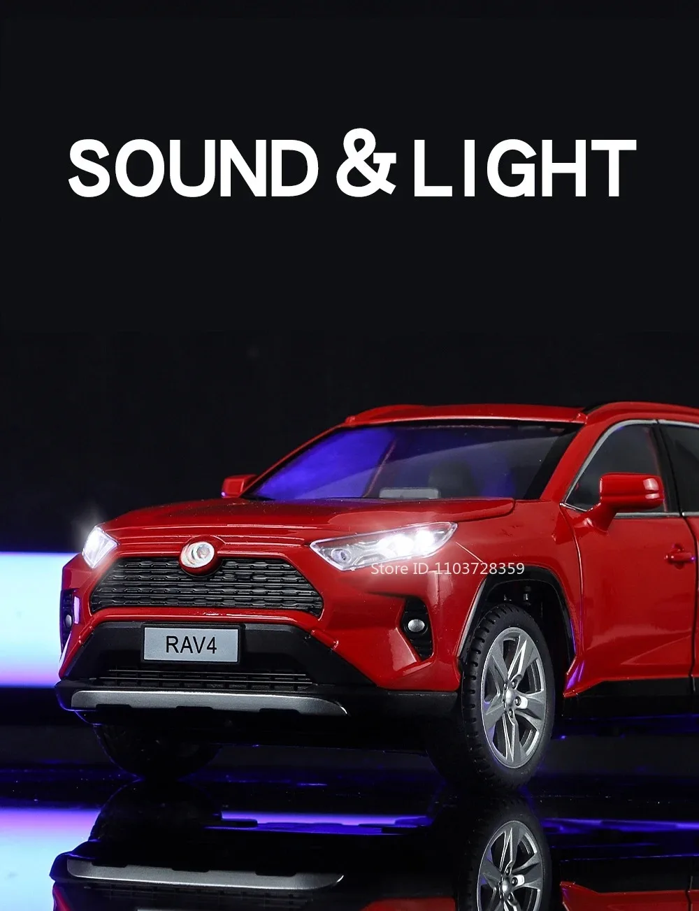 Maßstab 1:24 Highlander RAV4 Spielzeugmodell Miniaturautos Legierung Druckguss Sound Licht Türen geöffnet Zurückziehen Stoßdämpfung Jungen Geschenke – Detail 24