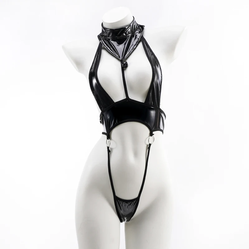 AniLV2023 Summer Pool Party Three Point Swimsuit Bodysuit Uniform Costume Women Bell Leather One-piece Swimwear Outfit Cosplay