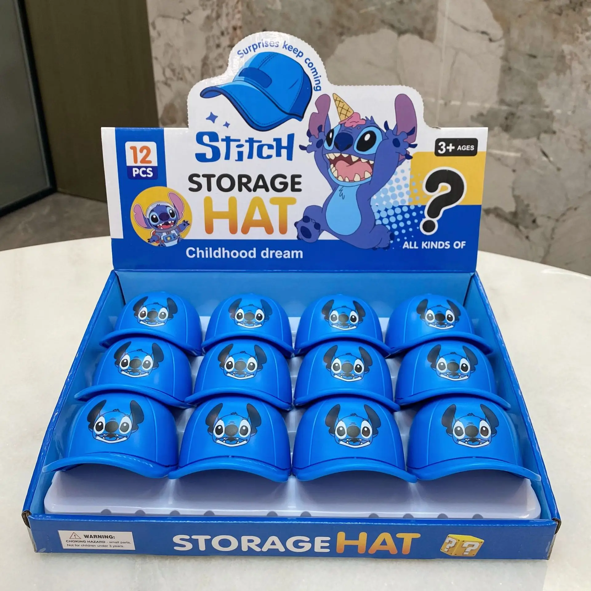 

1pcs/12pcs Cute Stitch Storage Hat Creative Blind Box Keychain Doll Backpack Pendant Trendy Collectible Toy Surprise Gifts