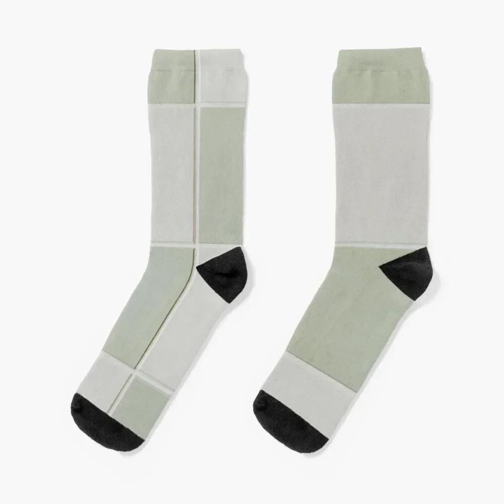 

Sage Green Aesthetic Square Tile Pattern Socks japanese fashion Hiking boots man custom Socks Woman Men's