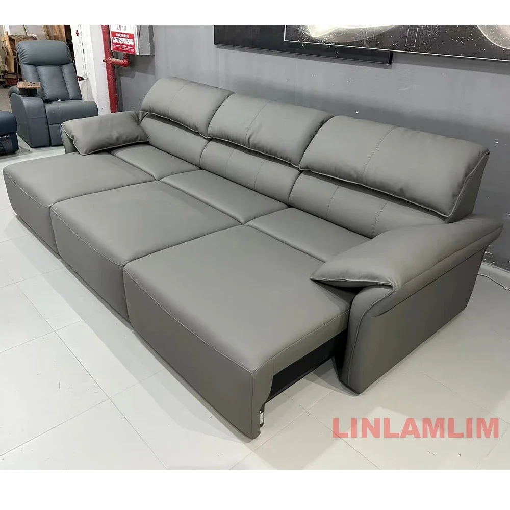 Linlamlim Modern Electric Recliner Sofa Bed - Adjustable Leather Sectional Sofa, Home Theater - Space-Saving Convertible Design