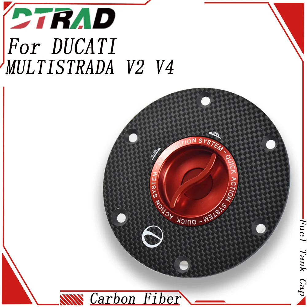 Motorcycle Carbon Fiber Fuel Tank Cap For DUCATI MULTISTRADA V4 V2 950 1200 1260 Keyless Front Oil Gas Airbox Cover