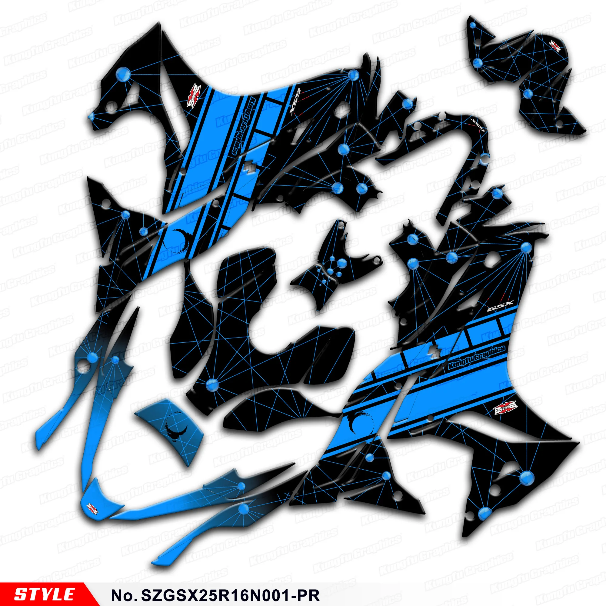 

Набор декоративных наклеек, графический комплект для Suzuki GSX250R GSX 250R 2016-2024, украшение обтекателя, No SZGSX25R16N001-PR