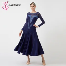 M-23058 New Women Modern Dance Rhinestone Color Diversity Dress Ballroom National Standard Waltz Competition Performance