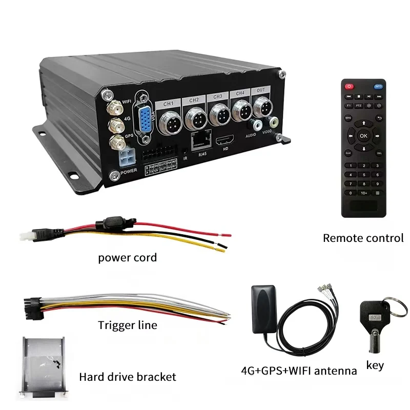 Tech 1080P 4G AI Mobile Car Video Recorder 4G WIFI GPS ADAS DMS MDVR Truck DVR Detection Fleet Tracking Systems
