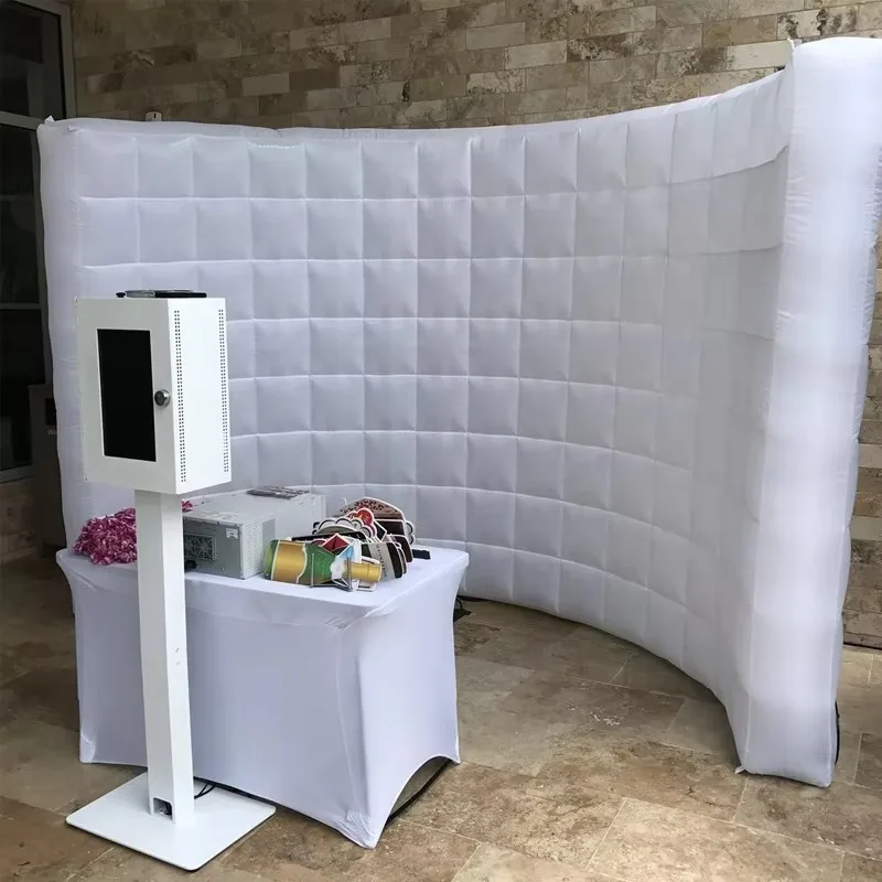 Portable Photo Booth Wall Inflatable Light Emitting Diode Photo Booth Background Fence Wedding Birthday Party