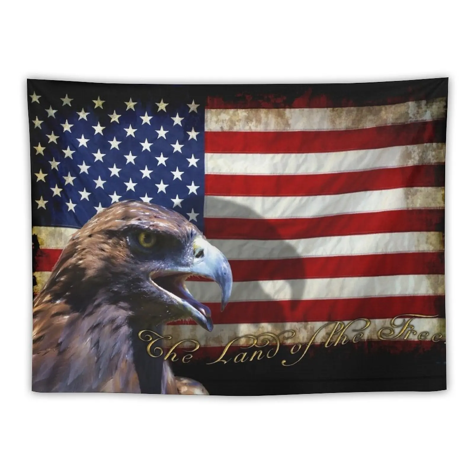 

TheLand of the Free - Patriotic Eagle & Flag Tapestry Room Decor Aesthetic Wall Art Decorative Wall Murals