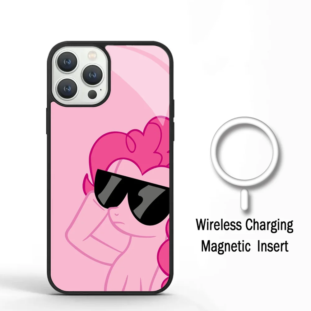 Cute My L-Little P-Pony Phone Case For IPhone 11 12 13 14 15 Plus Pro Max Mirror Acrylic Cover For Magsafe Wireless Charging