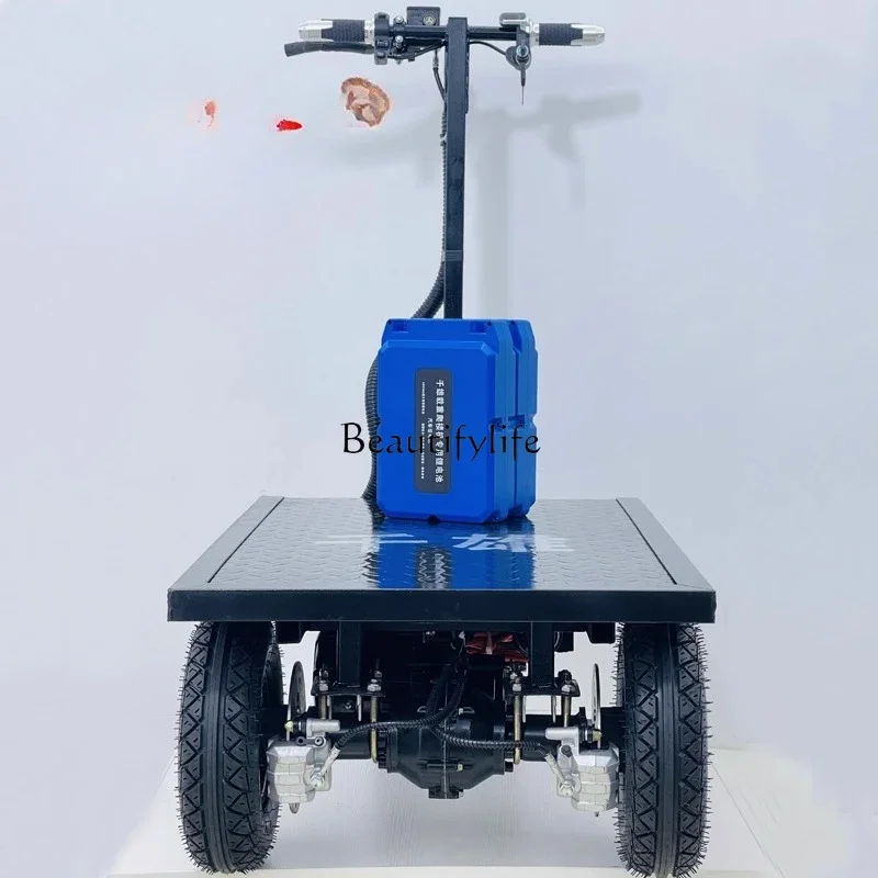 

yj5 Folding portable electric flatbed truck into the elevator building materials loading and handling trolley