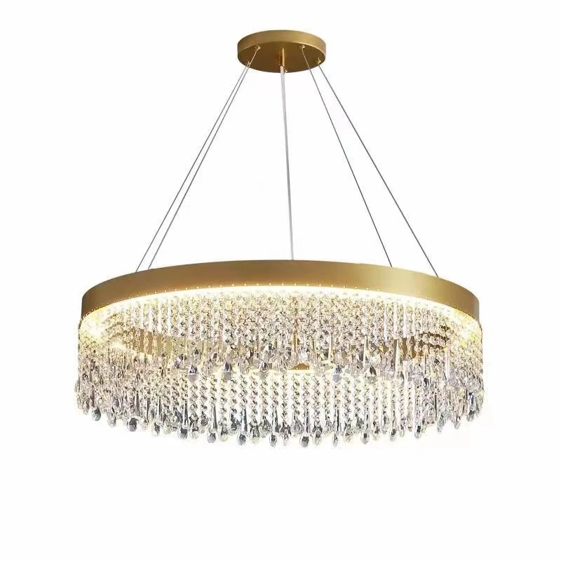 

Crystal chandelier light luxury style living room high sense Nordic bedroom dining room art