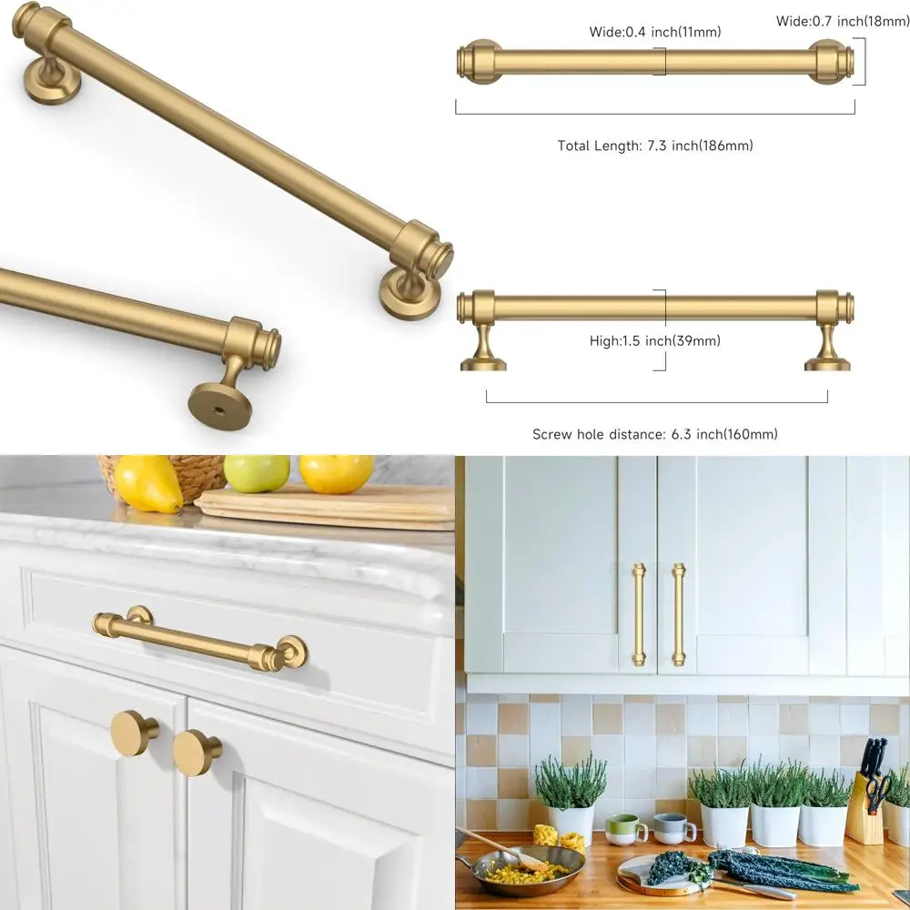 

6,3-дюймовые ручки для кухонного шкафа из бронзы цвета шампанского, 10 шт., современные ручки для шкафов, фурнитура, аксессуары