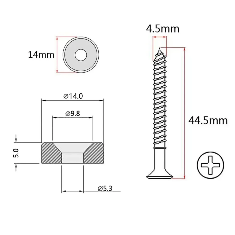 4x For Electric Guitar Bass Neck Joint Bushing And Bolt (with 4 Screws) Electric Guitars Instrument Metal Mounting Musical Neck