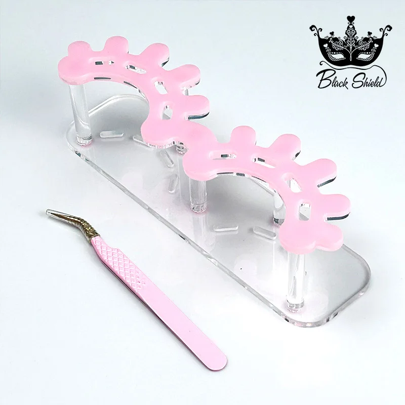 Pink Eyelash Tweezers Storage Holder Stand 8 Holes Convenient Tweezers Stand Shelf Hold Eyelash Extension Tattoo Makeup Tool